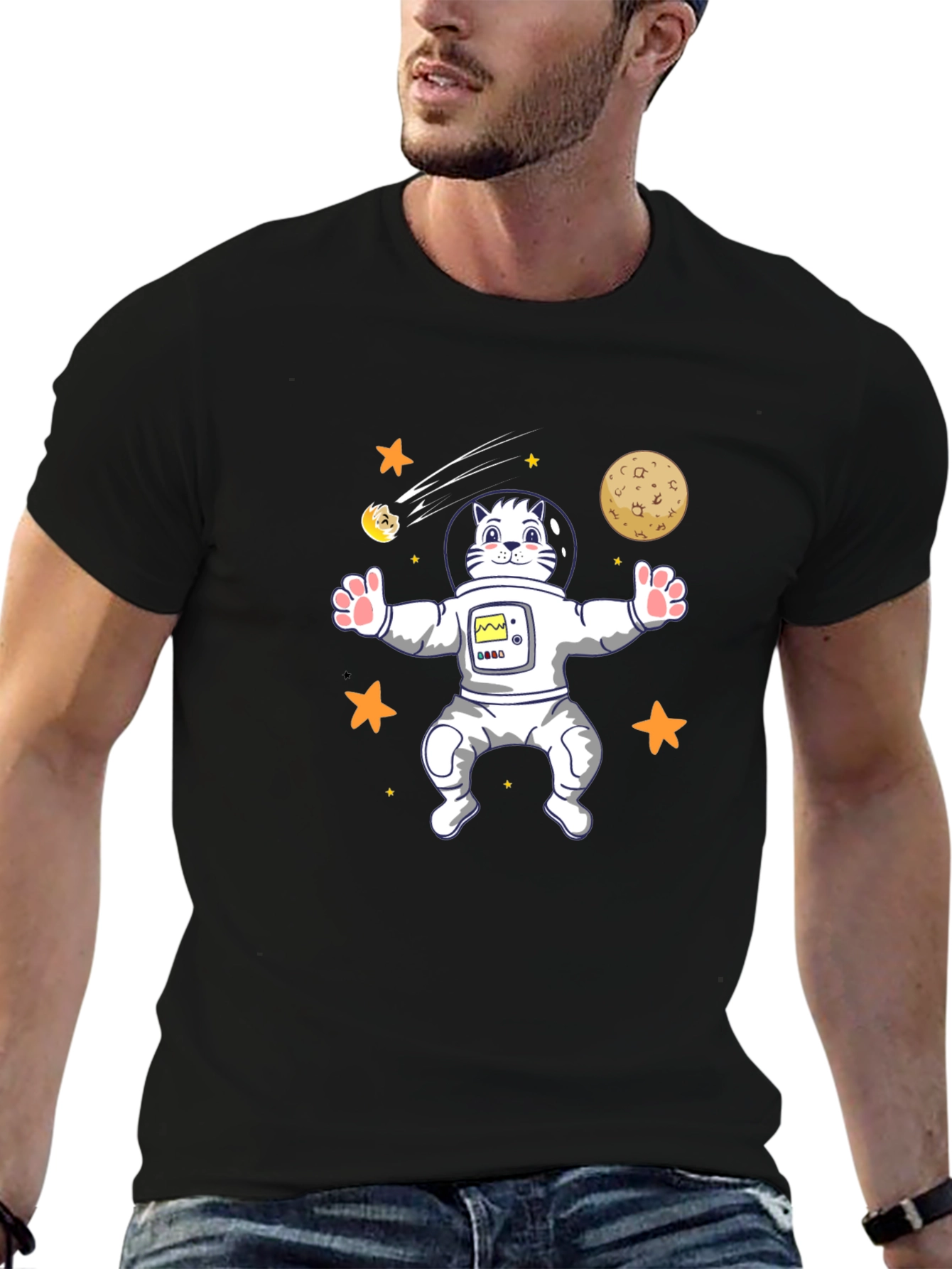 Cat Astronaut T-Shirt - Space Kitten Tee