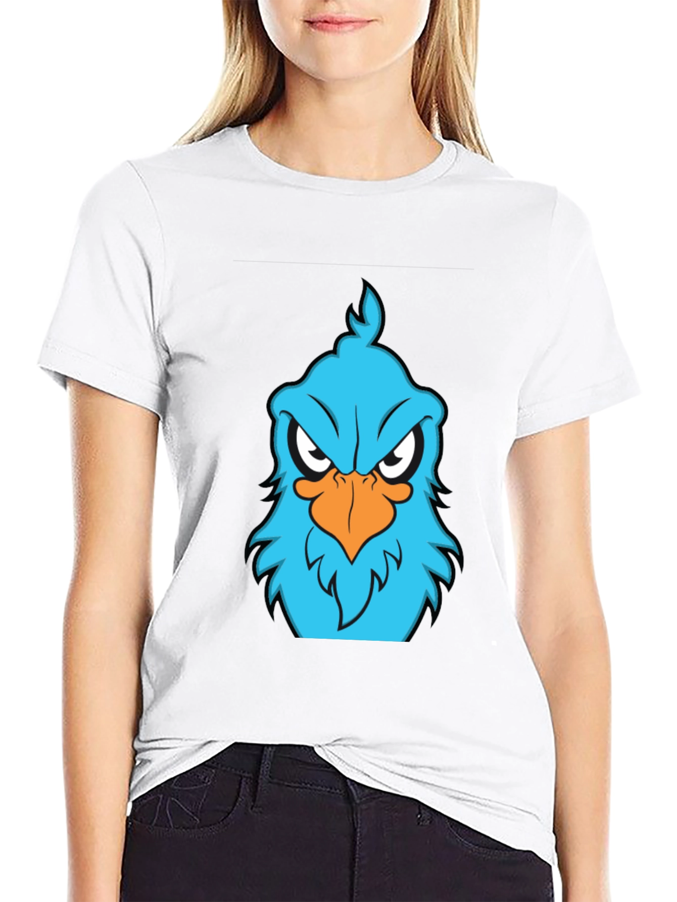 Angry Blue Bird Graphic T-Shirt