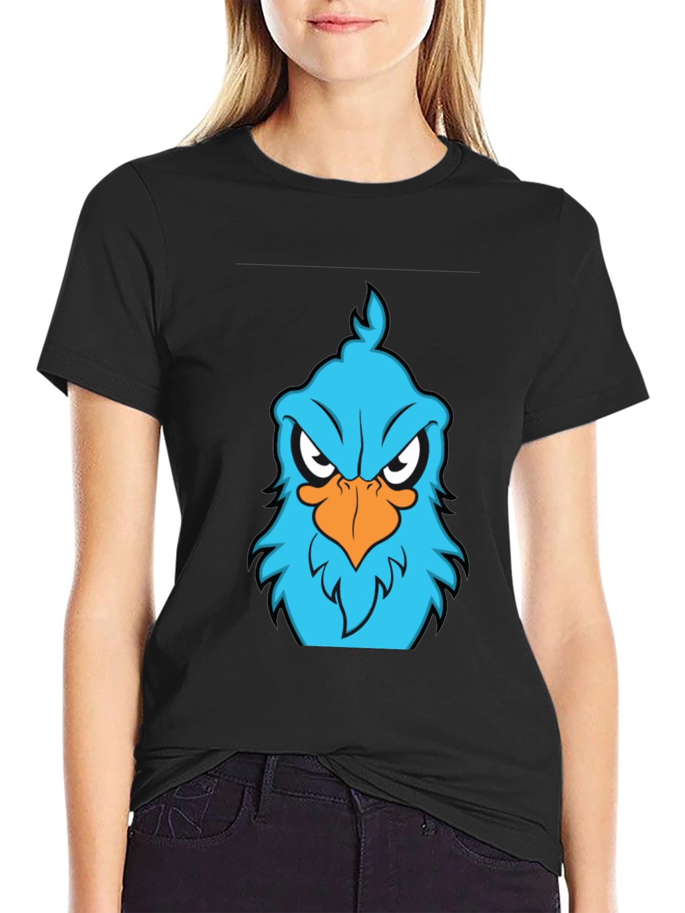 Angry Blue Bird Graphic T-Shirt