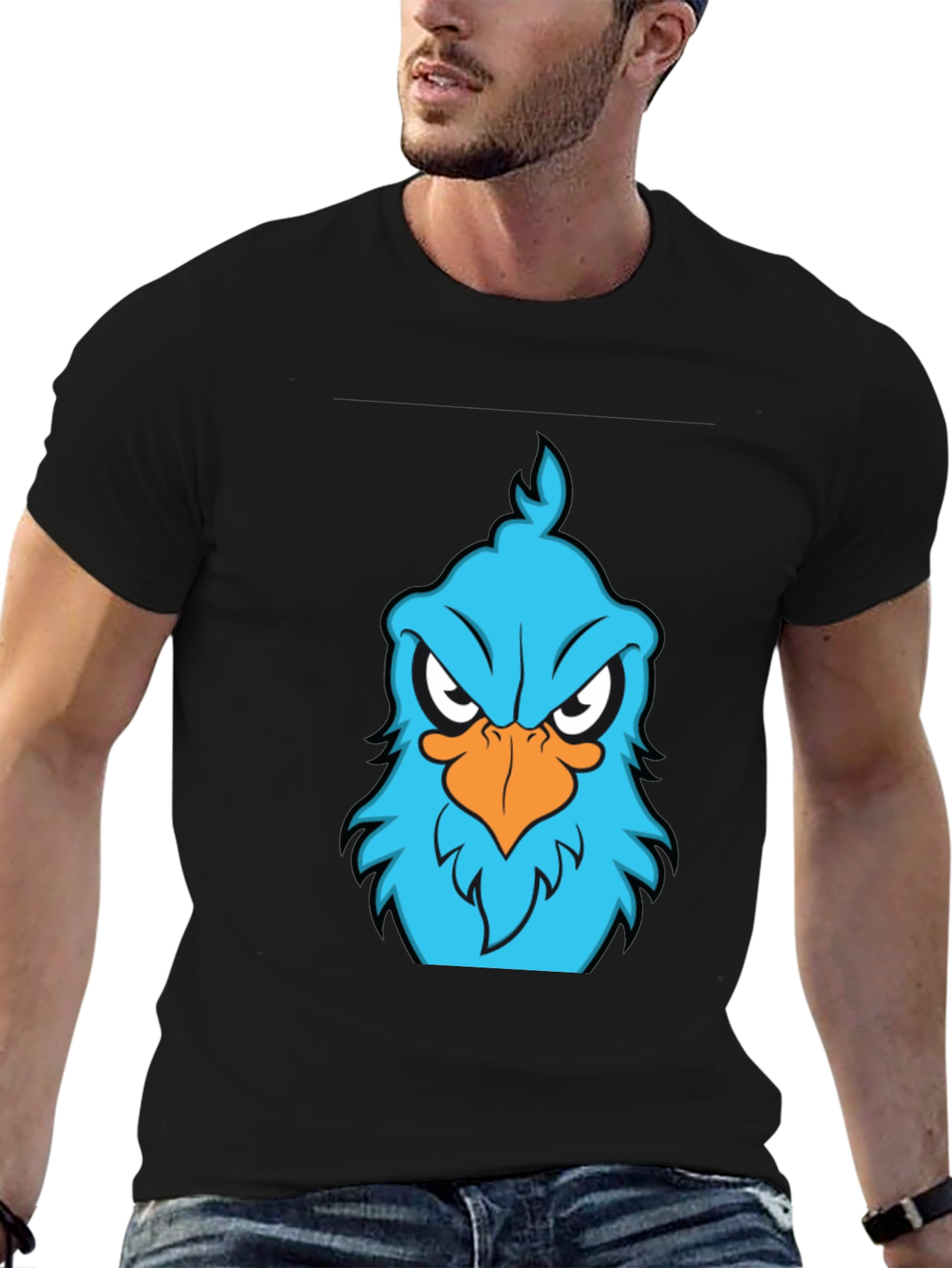 Angry Blue Bird Graphic T-Shirt