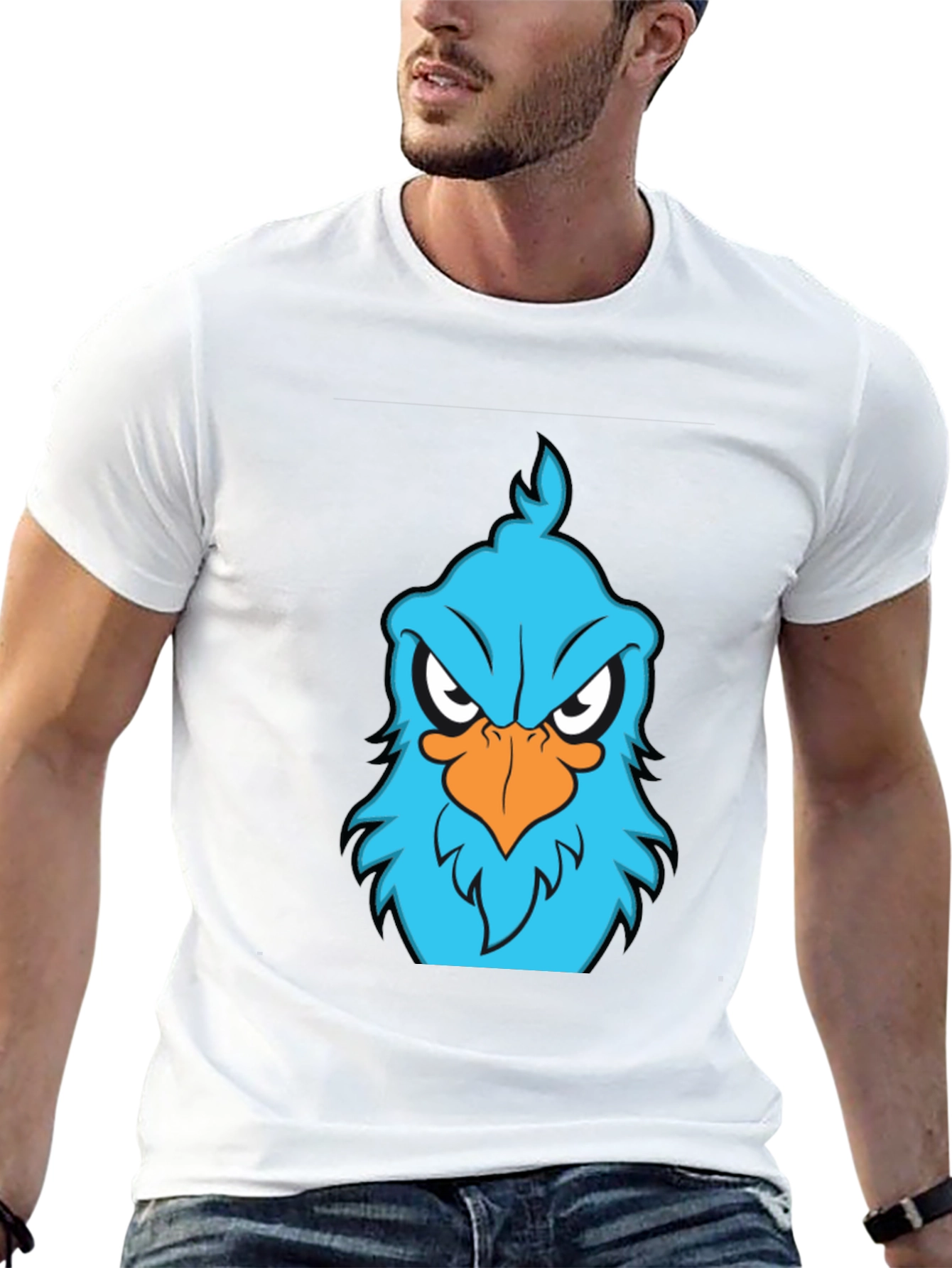 Angry Blue Bird Graphic T-Shirt