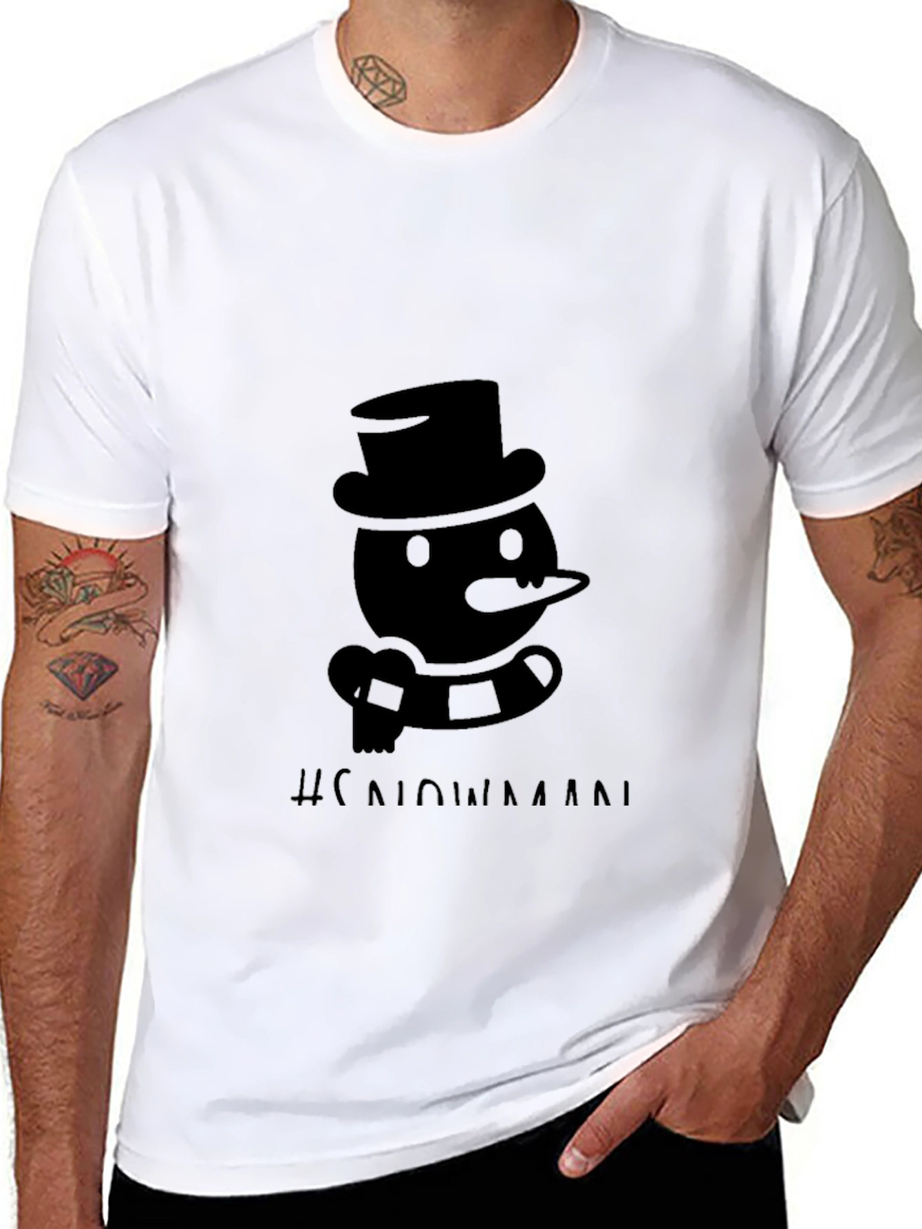 Snowman Graphic T-Shirt - Classic Holiday Style