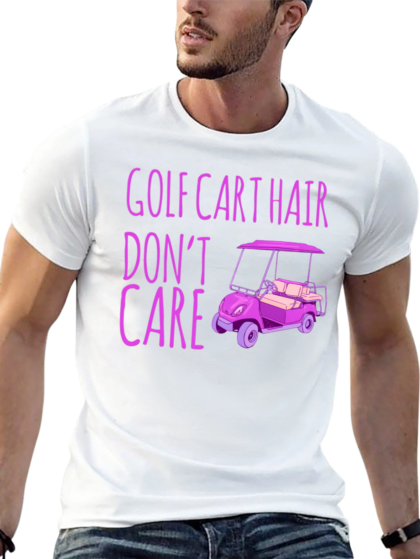 Golf Cart Hair Dont Care Graphic Tee