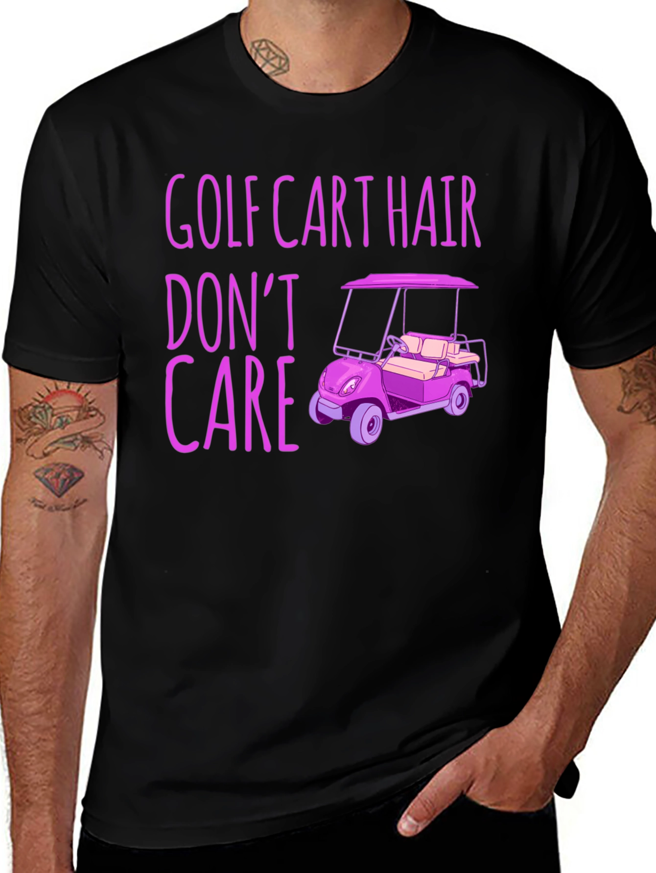 Golf Cart Hair Dont Care Graphic Tee
