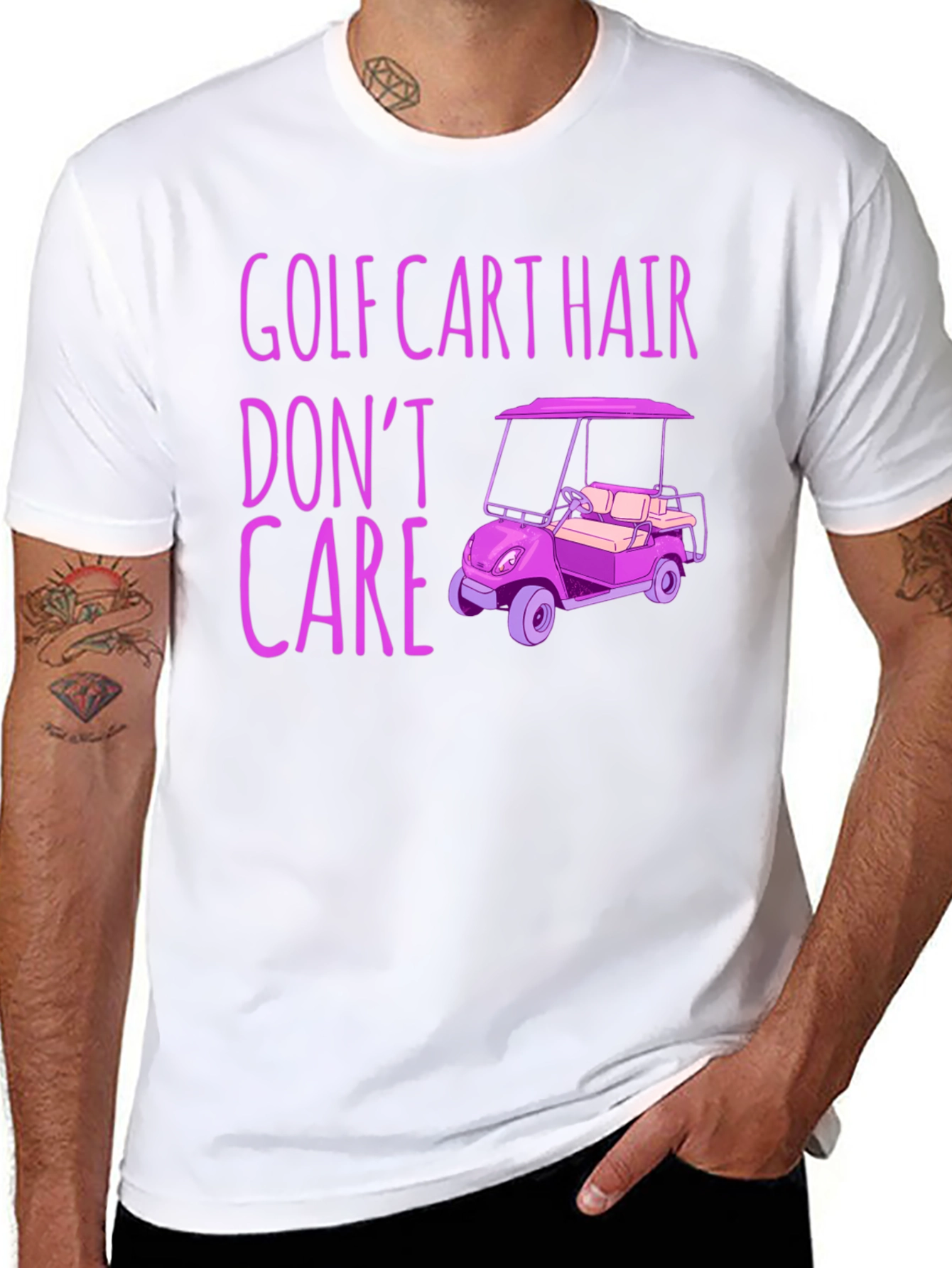 Golf Cart Hair Dont Care Graphic Tee