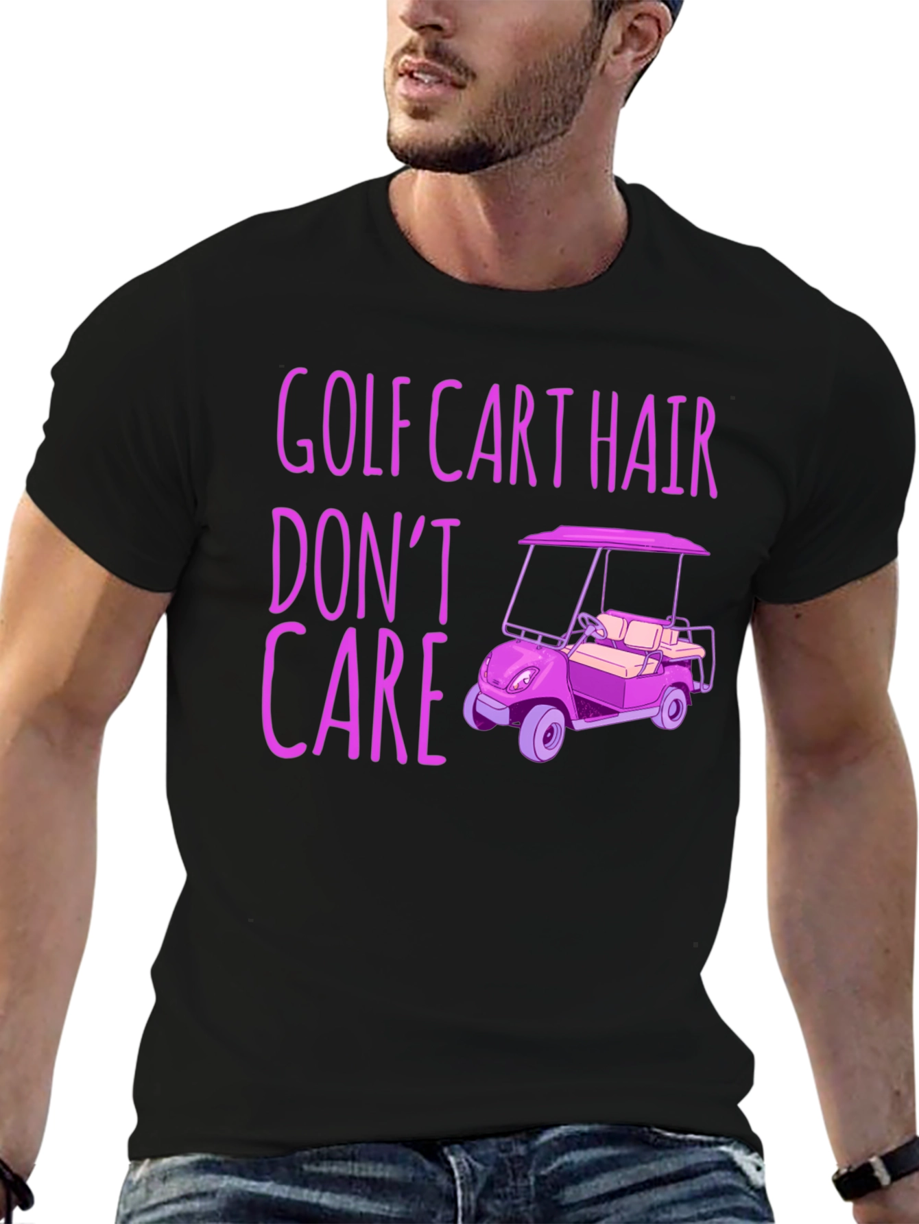 Golf Cart Hair Dont Care Graphic Tee