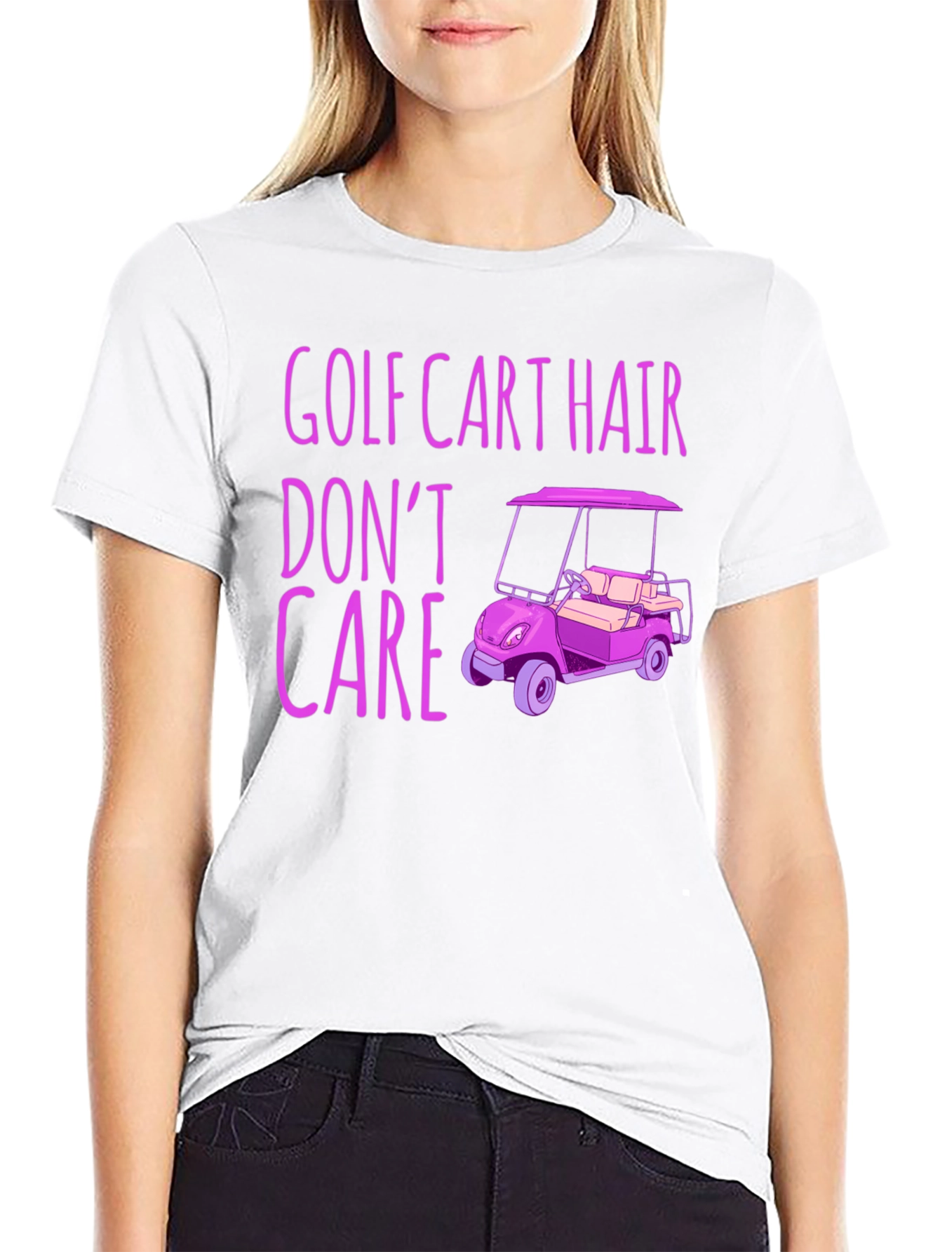 Golf Cart Hair Dont Care Graphic Tee