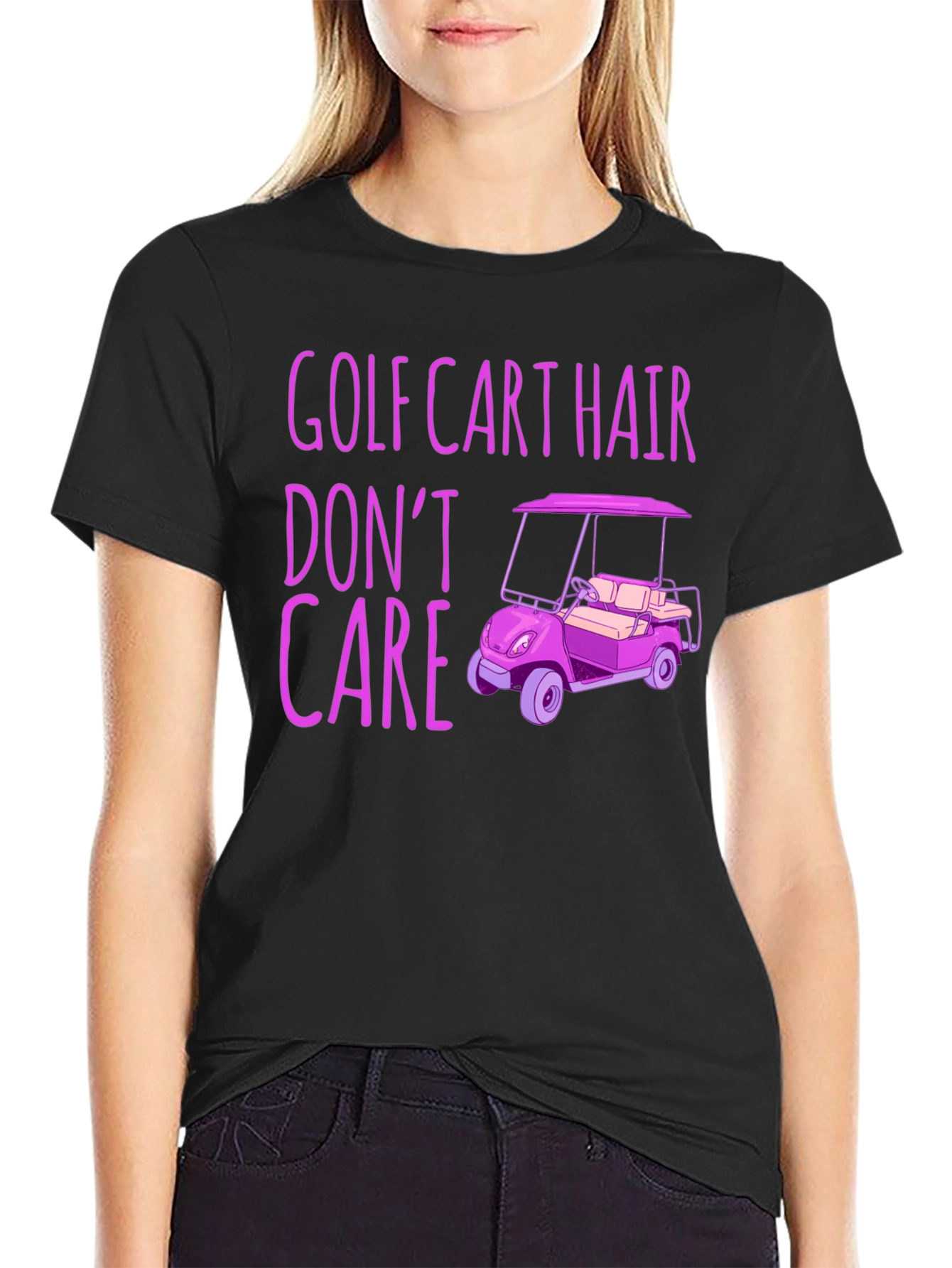 Golf Cart Hair Dont Care Graphic Tee
