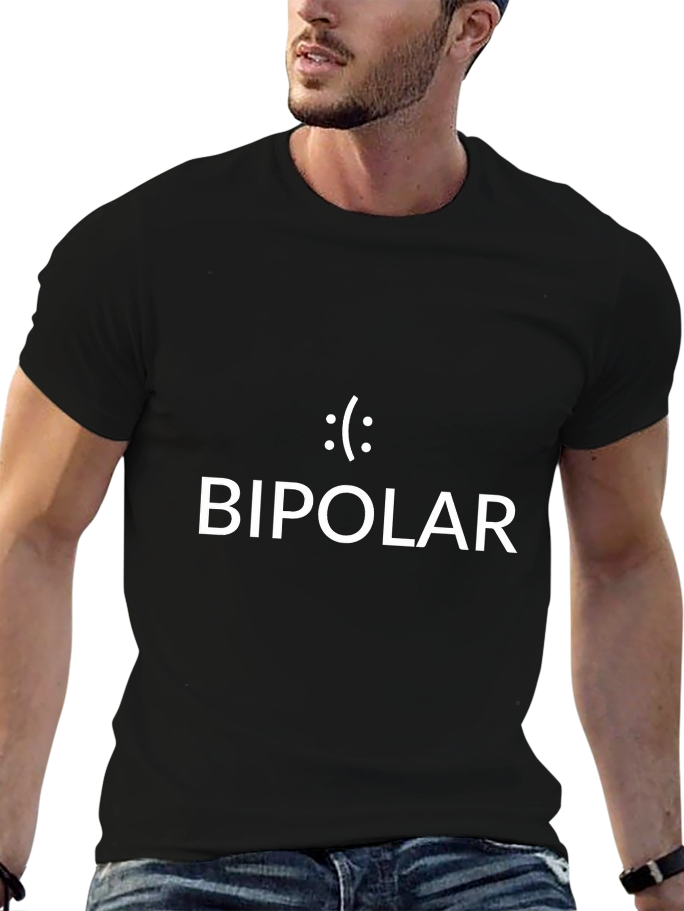 Bipolar Graphic T-Shirt - Black Cotton Blend