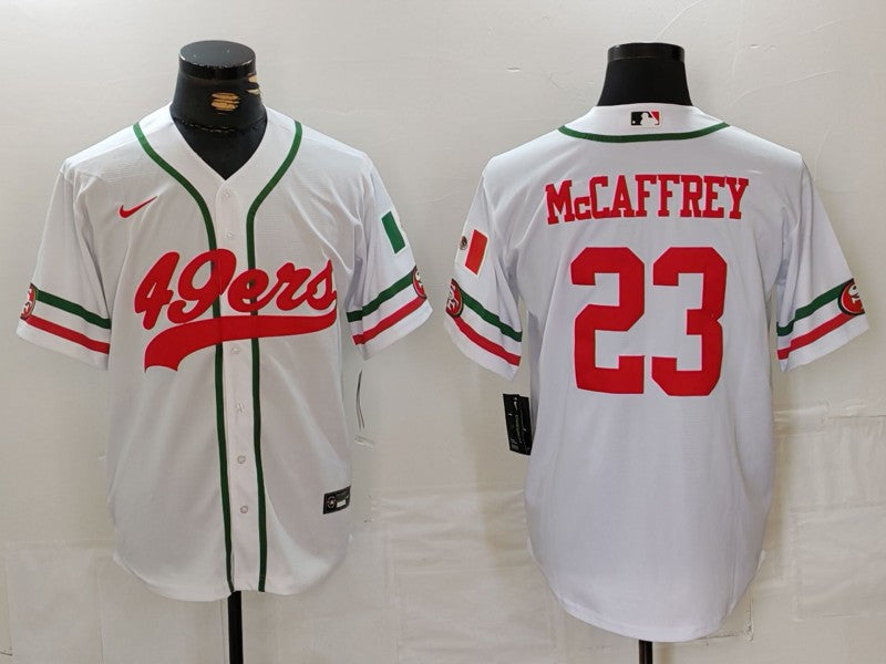 Men's San Francisco 49ers Christian McCaffrey #23 White Replica Player Jerseys