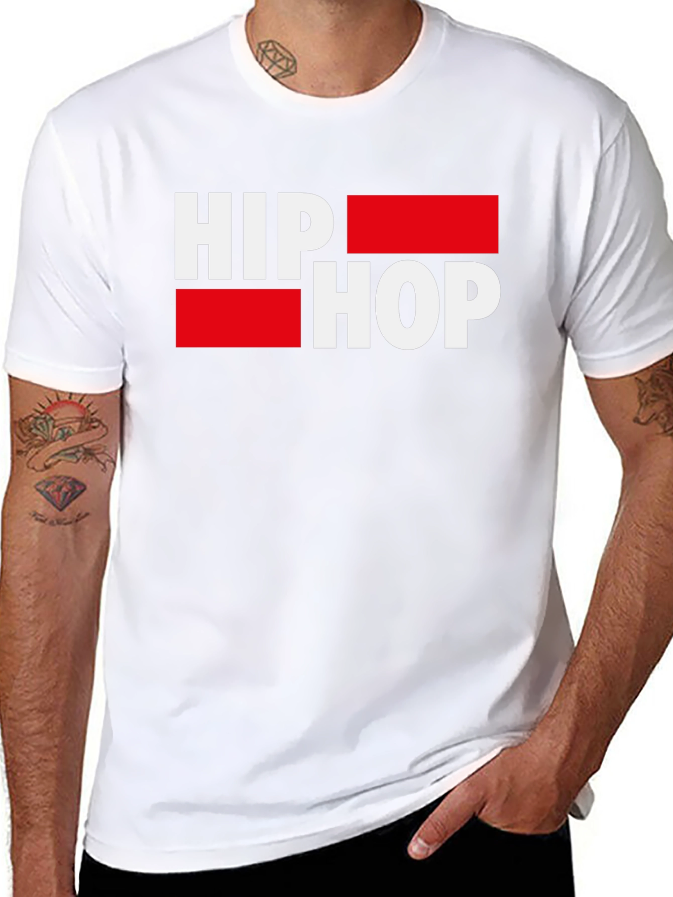 Hip Hop Graphic Tee - Stylish Mens Black T-Shirt