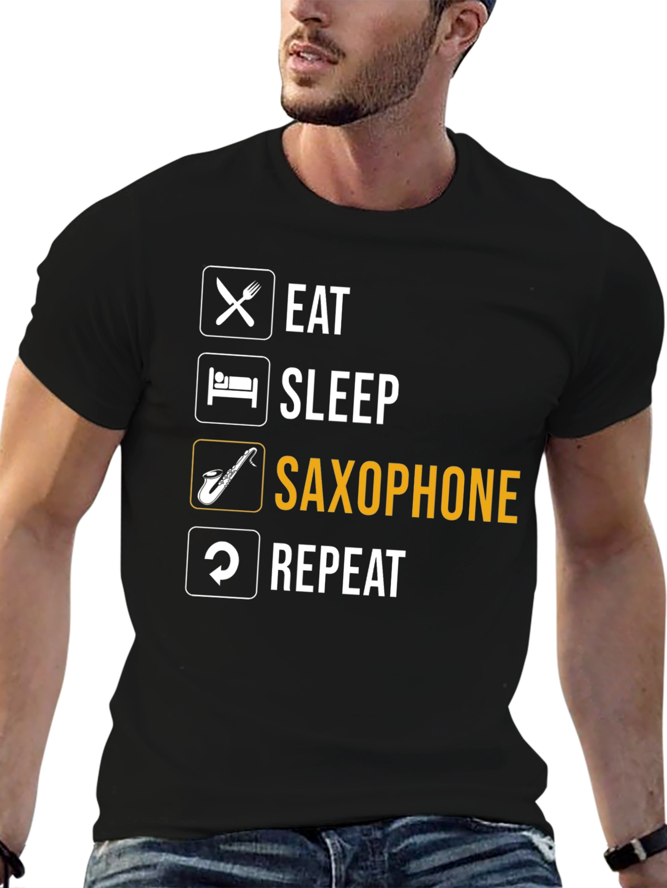Eat Sleep Saxophone Repeat T-Shirt