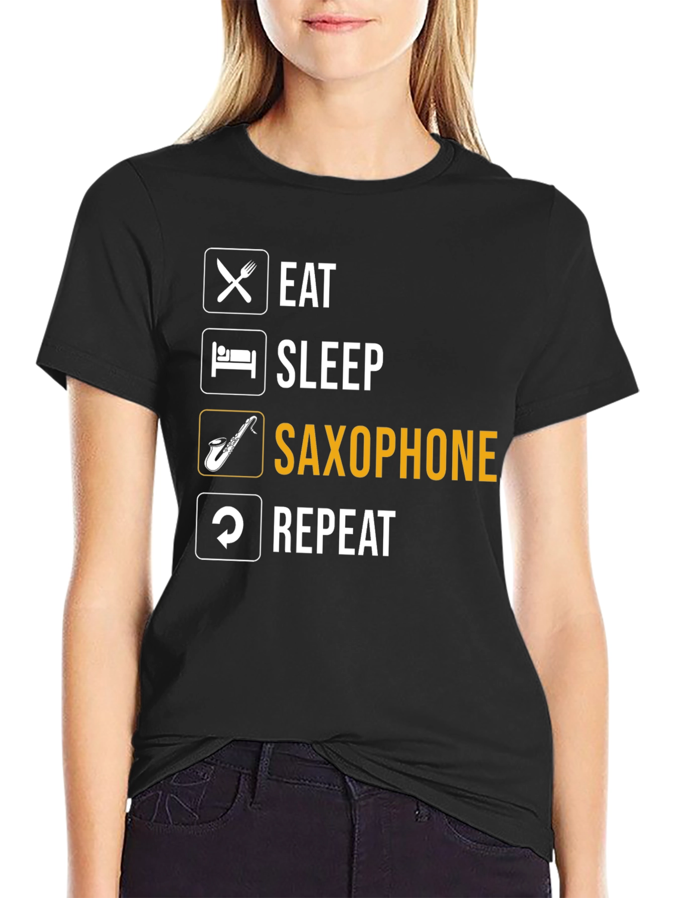 Eat Sleep Saxophone Repeat T-Shirt