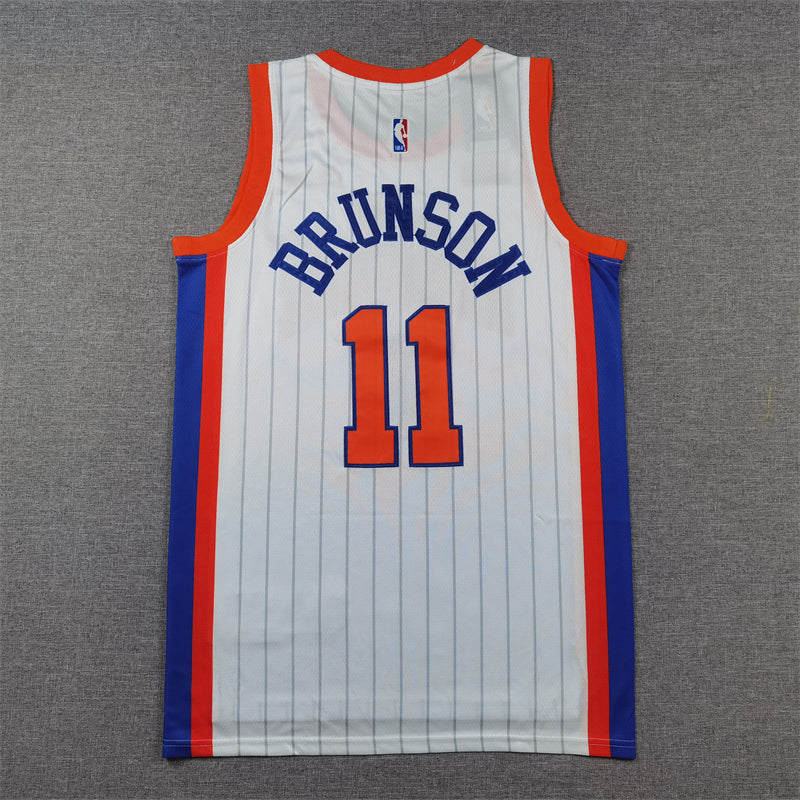 Men's New York Knicks Jalen Brunson #11 White 2024/25 Swingman Player Jerseys - City Edition