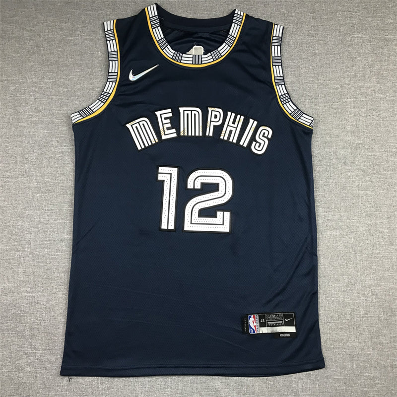 Men's Memphis Grizzlies Ja Morant #12 Navy City Edition Classic Jerseys