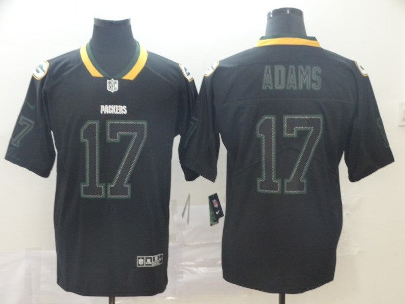 Men's Green Bay Packers Davante Adams #17 Black Authentic Game Jerseys