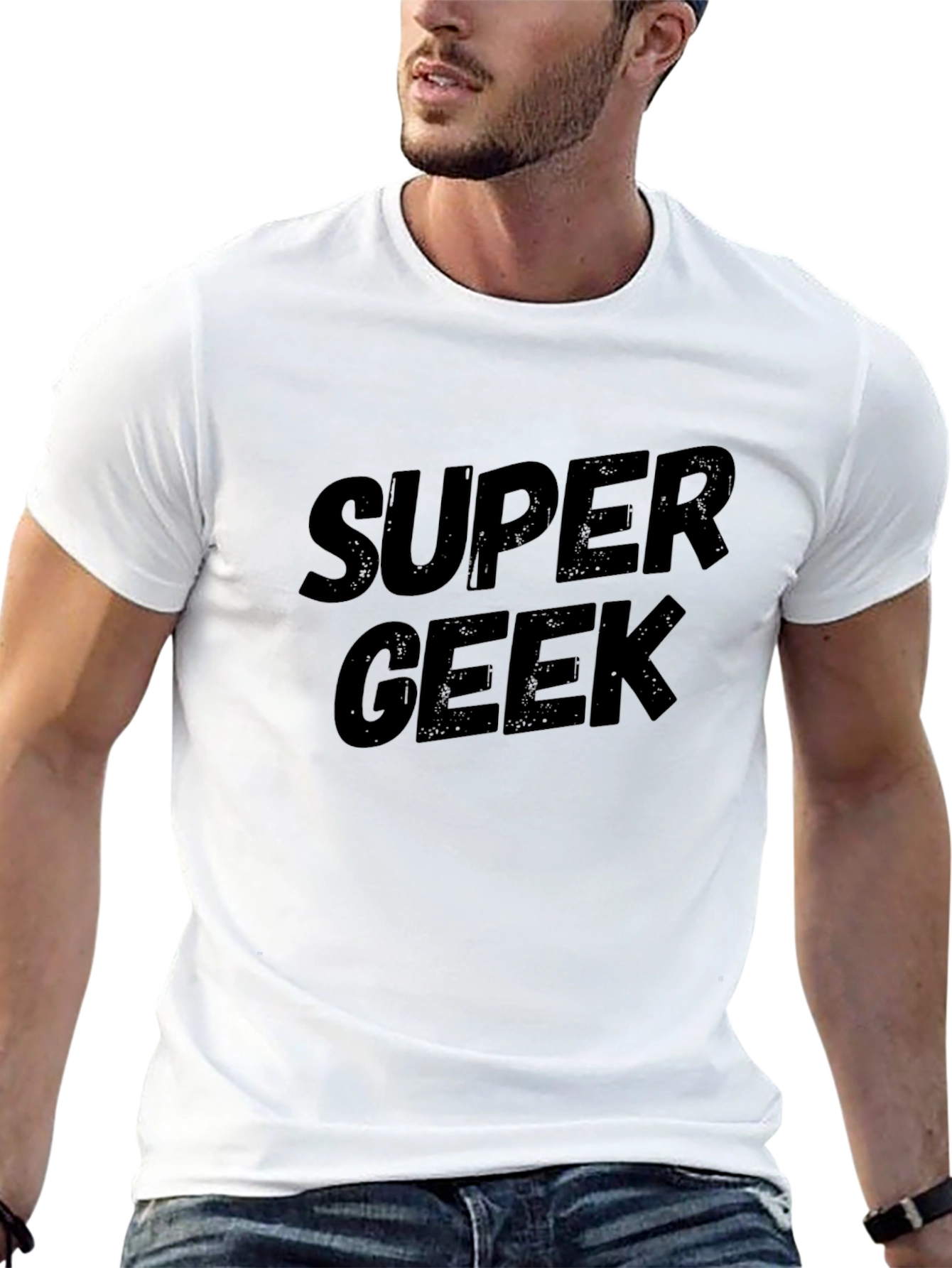 Super Geek Black T-Shirt Casual Wear