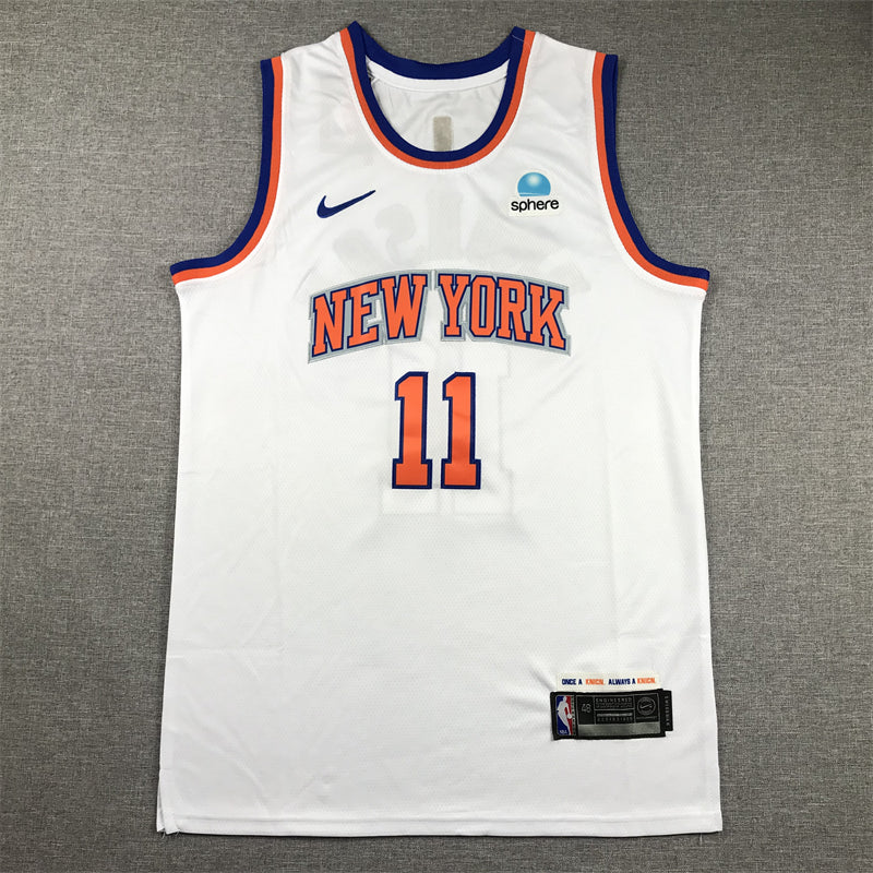 Men's New York Knicks Jalen Brunson #11 White Swingman Jerseys - Association Edition