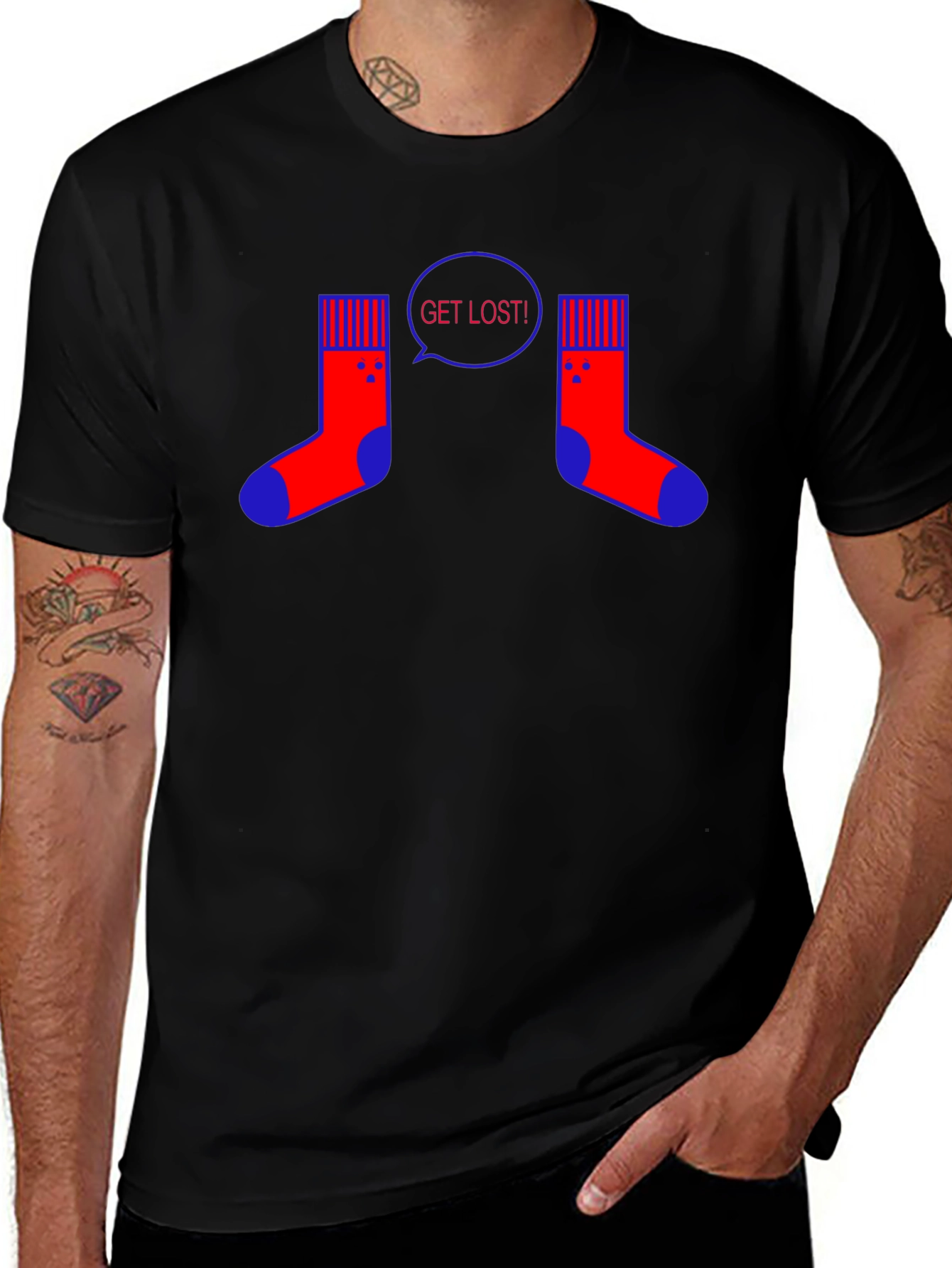 Get Lost Socks T-Shirt - Novelty Graphic Tee