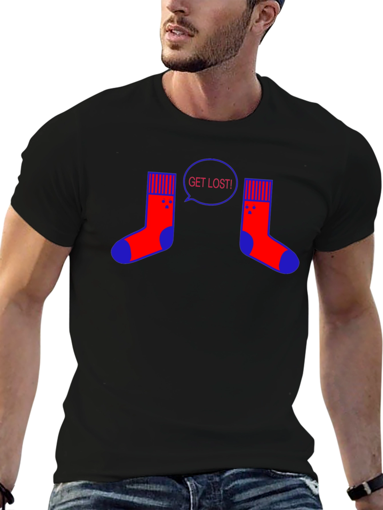 Get Lost Socks T-Shirt - Novelty Graphic Tee