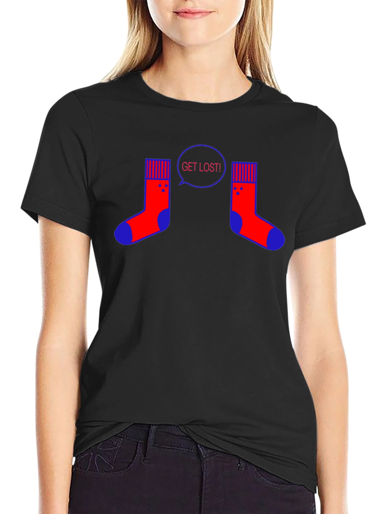 Get Lost Socks T-Shirt - Novelty Graphic Tee