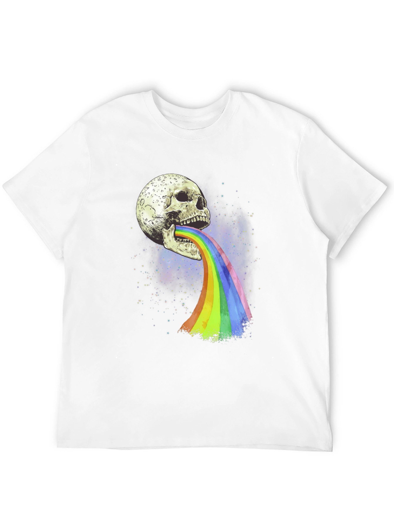 Skull & Rainbow Graphic Print Tee