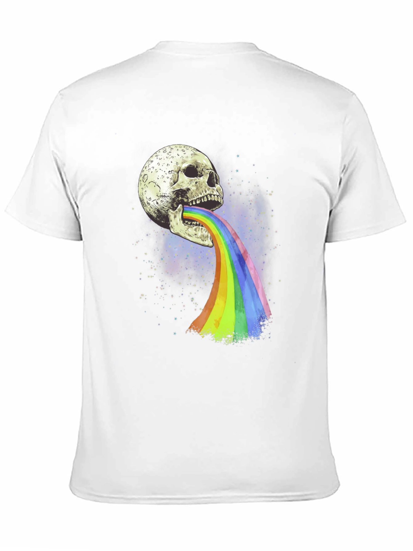 Skull & Rainbow Graphic Print Tee