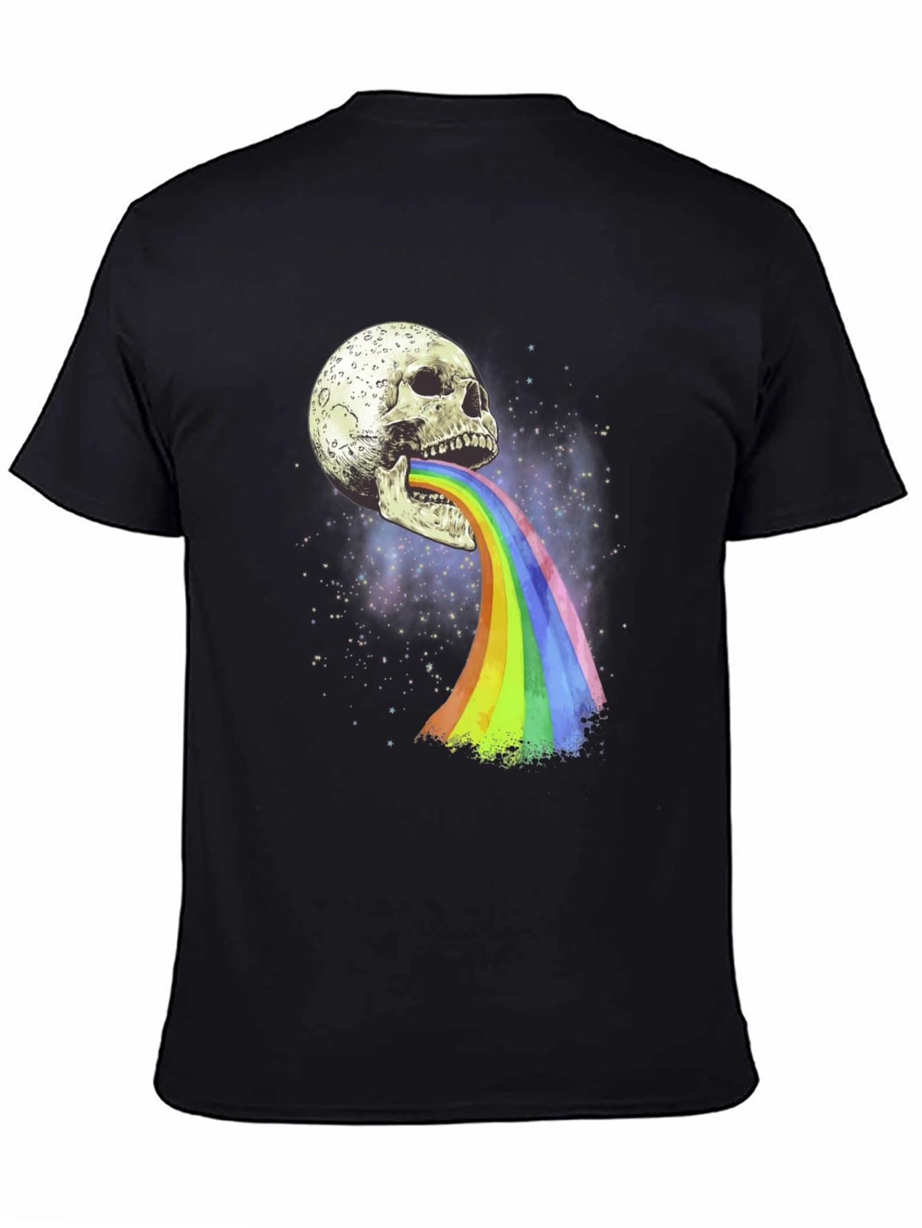 Skull & Rainbow Graphic Print Tee