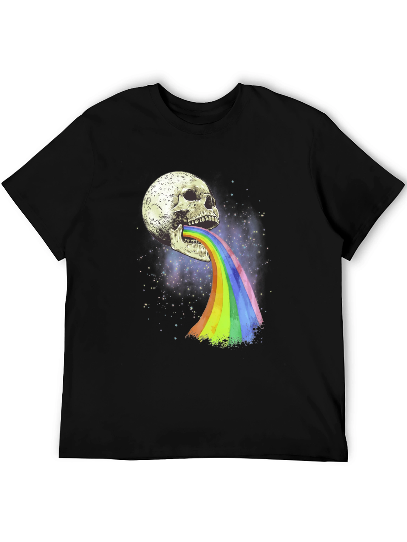 Skull & Rainbow Graphic Print Tee