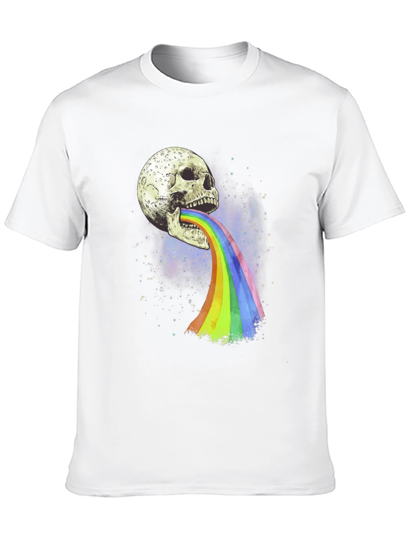 Skull & Rainbow Graphic Print Tee