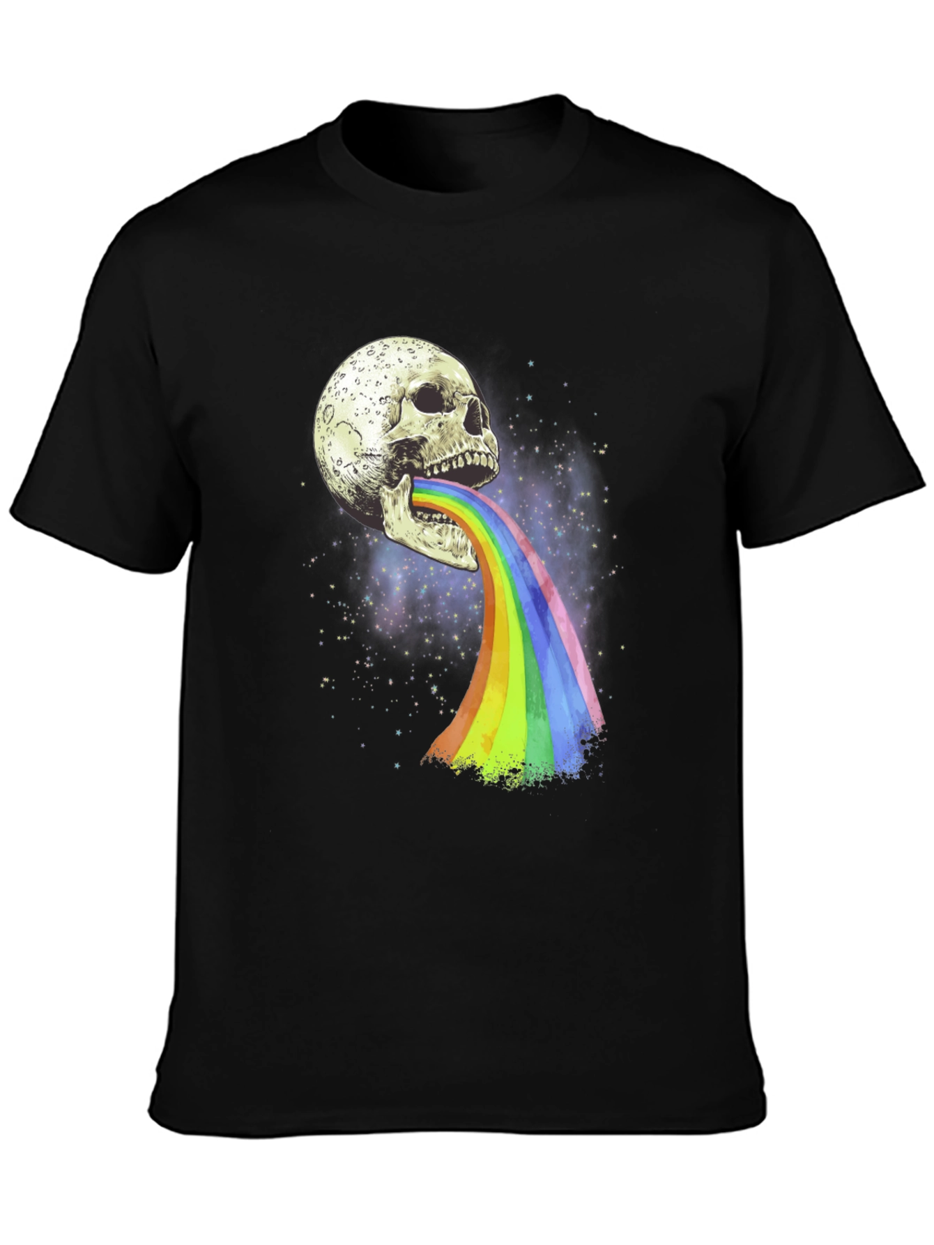 Skull & Rainbow Graphic Print Tee