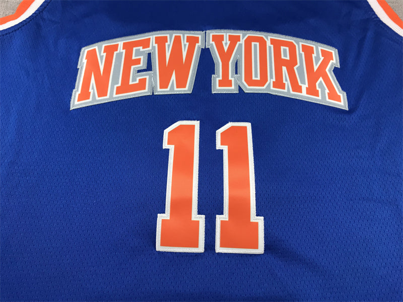 Men's New York Knicks Jalen Brunson #11 Blue Swingman Jerseys - Icon Edition