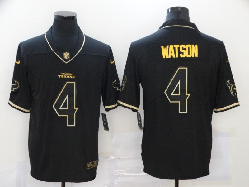 Men's Houston Texans Deshaun Watson #4 Black Game Player Jerseys