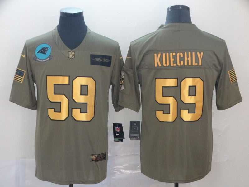 Men's Carolina Panthers Luke Kuechly #59 Brown Player Game Jerseys
