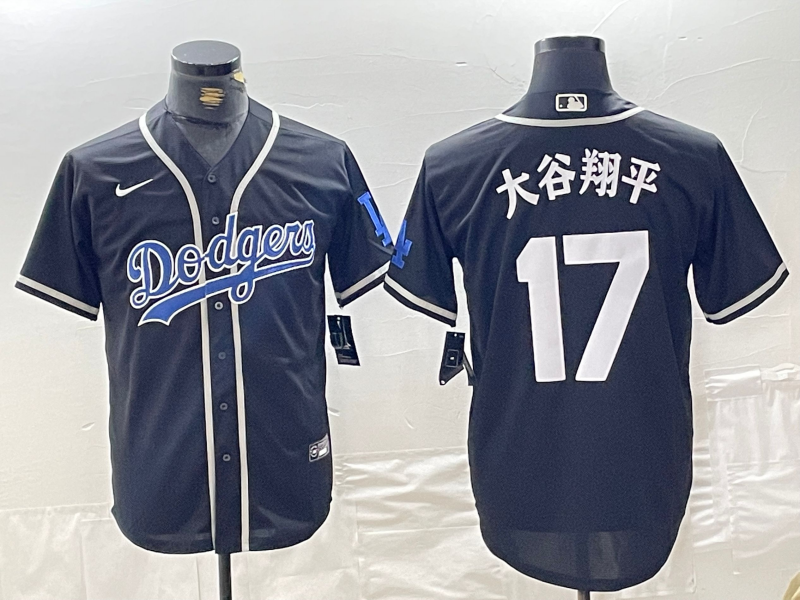 Men's Los Angeles Dodgers Shohei Ohtani #17 Black Alternate Replica Team Jerseys