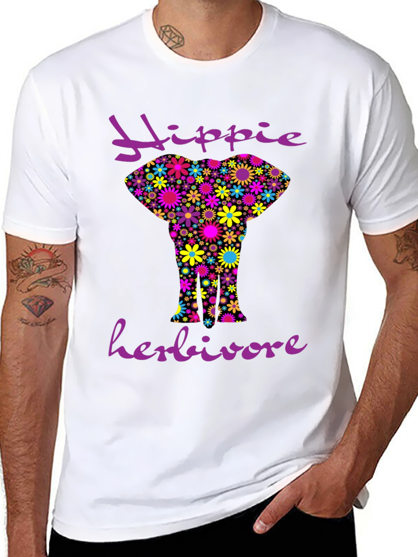 Hippie Herbivore Floral Elephant T-Shirt