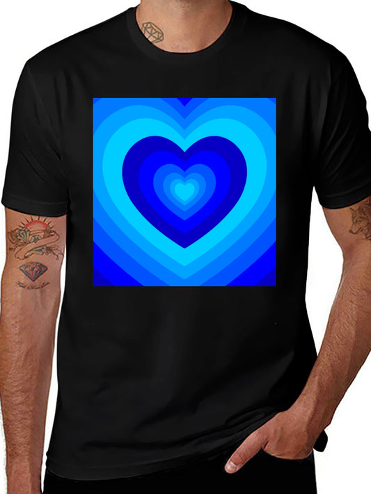 Blue Hearts Graphic Tee - Modern Design