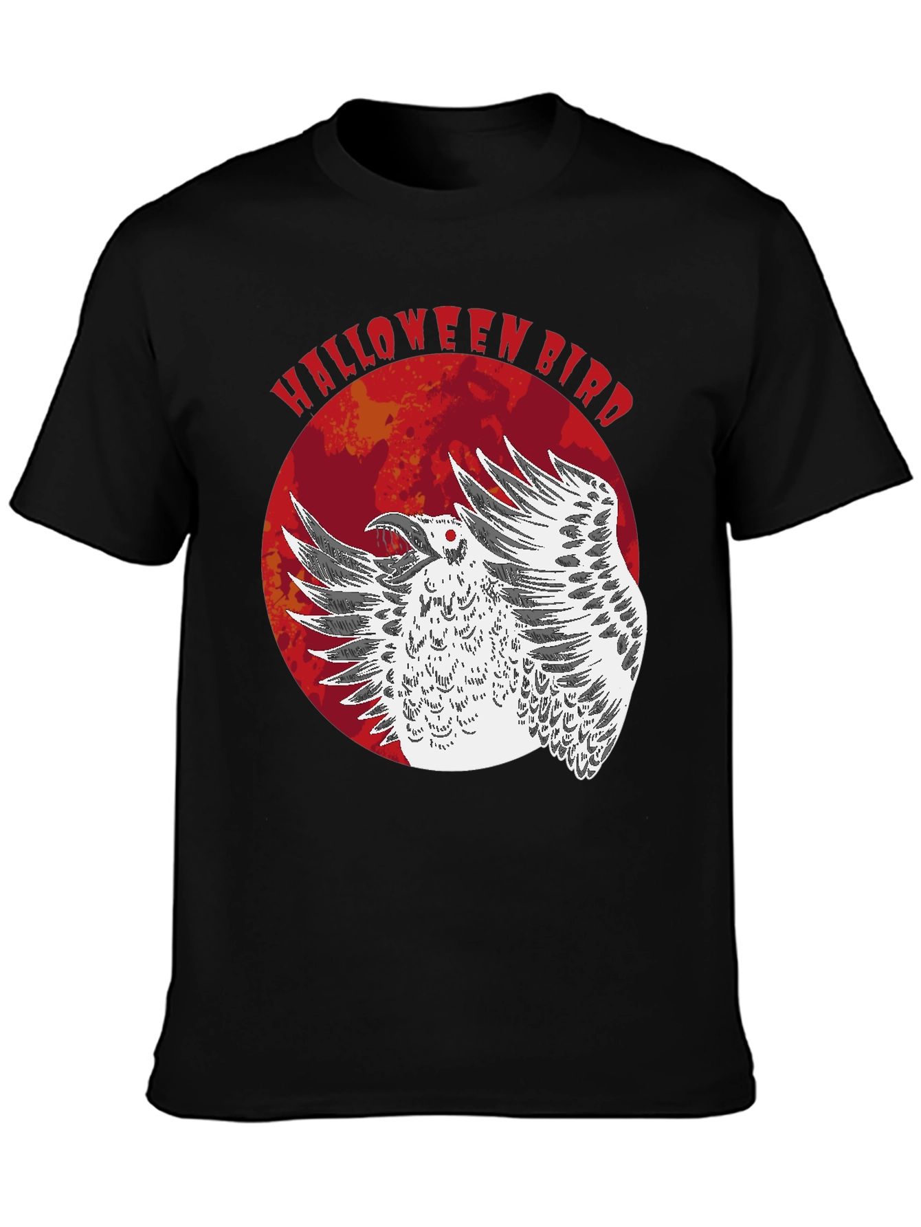 Halloween Bird Graphic T-Shirt