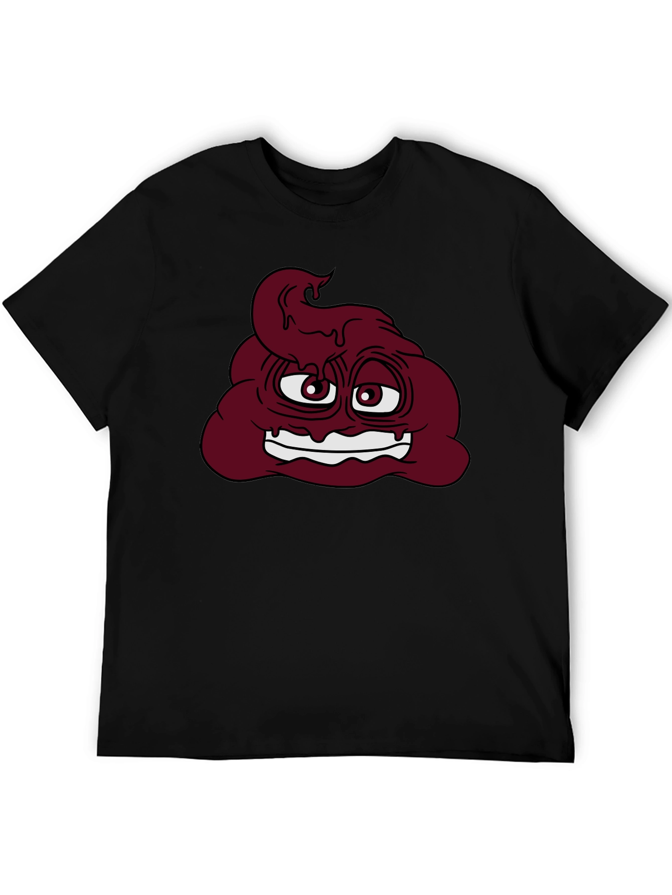 Funny Poop Emoji Graphic T-Shirt - Black