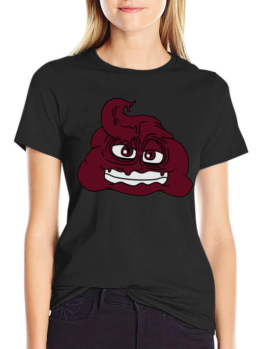 Funny Poop Emoji Graphic T-Shirt - Black