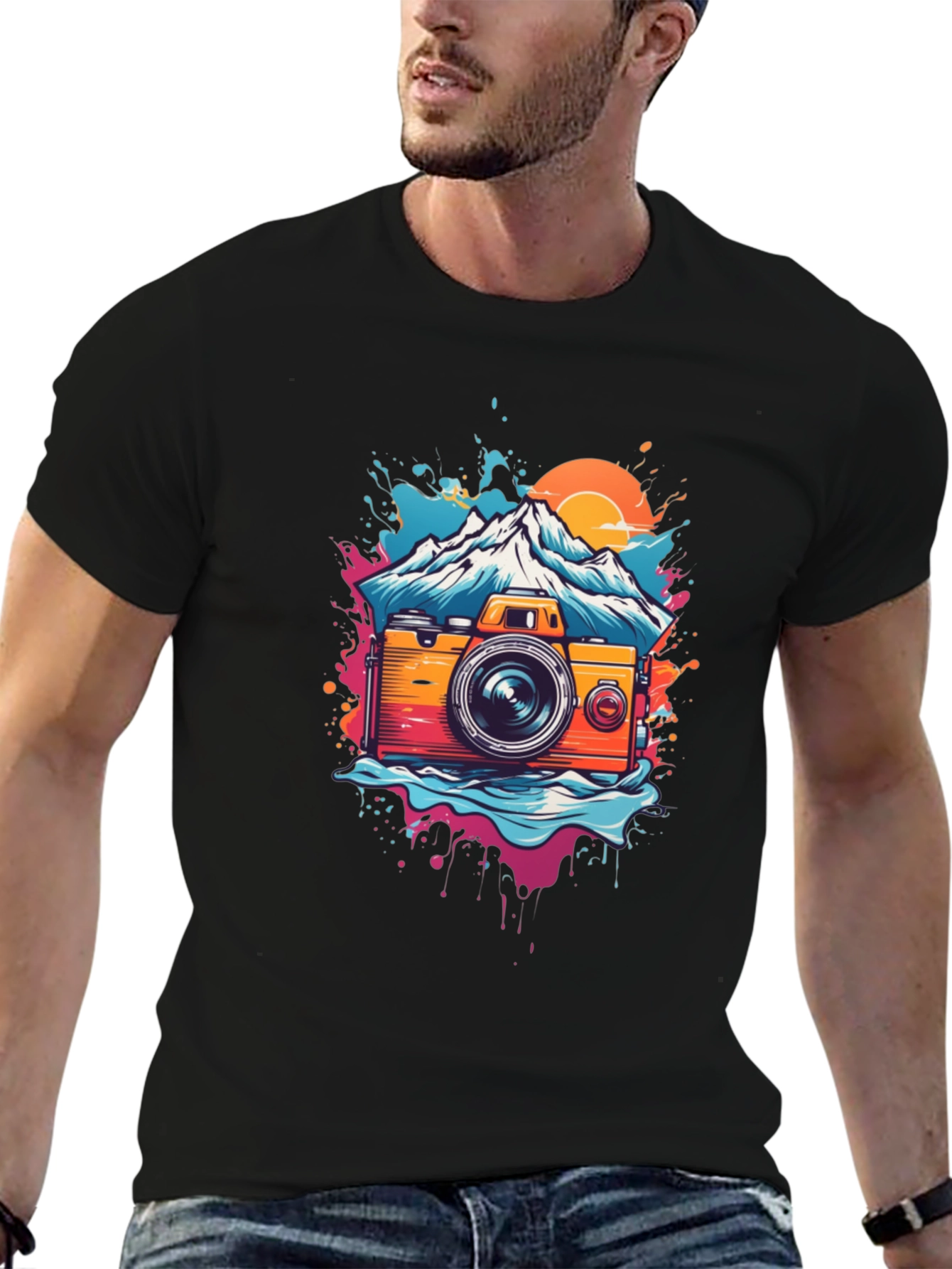 Camera Mountain Graphic Tee