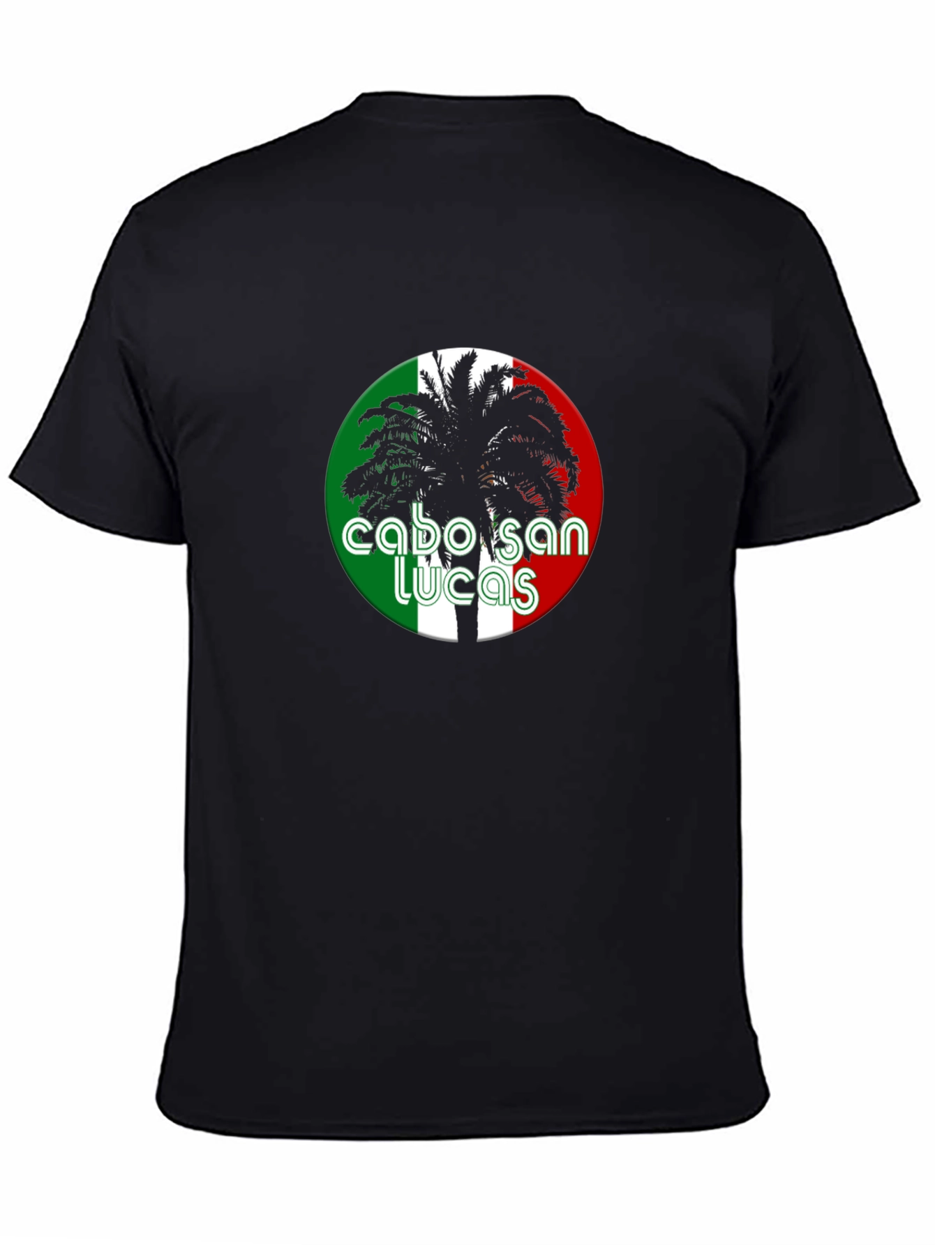 Cabo San Lucas Palm Tree Graphic Black T-Shirt
