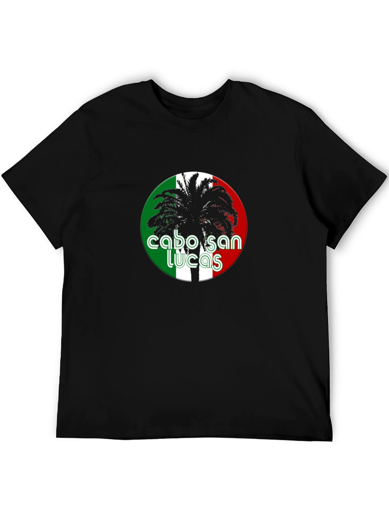 Cabo San Lucas Palm Tree Graphic Black T-Shirt