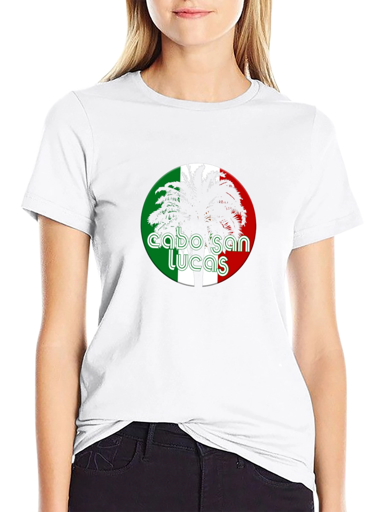 Cabo San Lucas Palm Tree Graphic Black T-Shirt