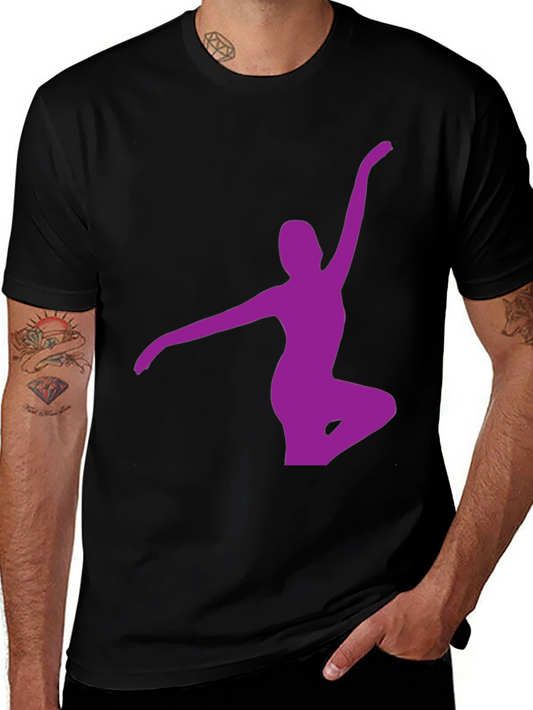 Black T-Shirt with Purple Ballerina Design