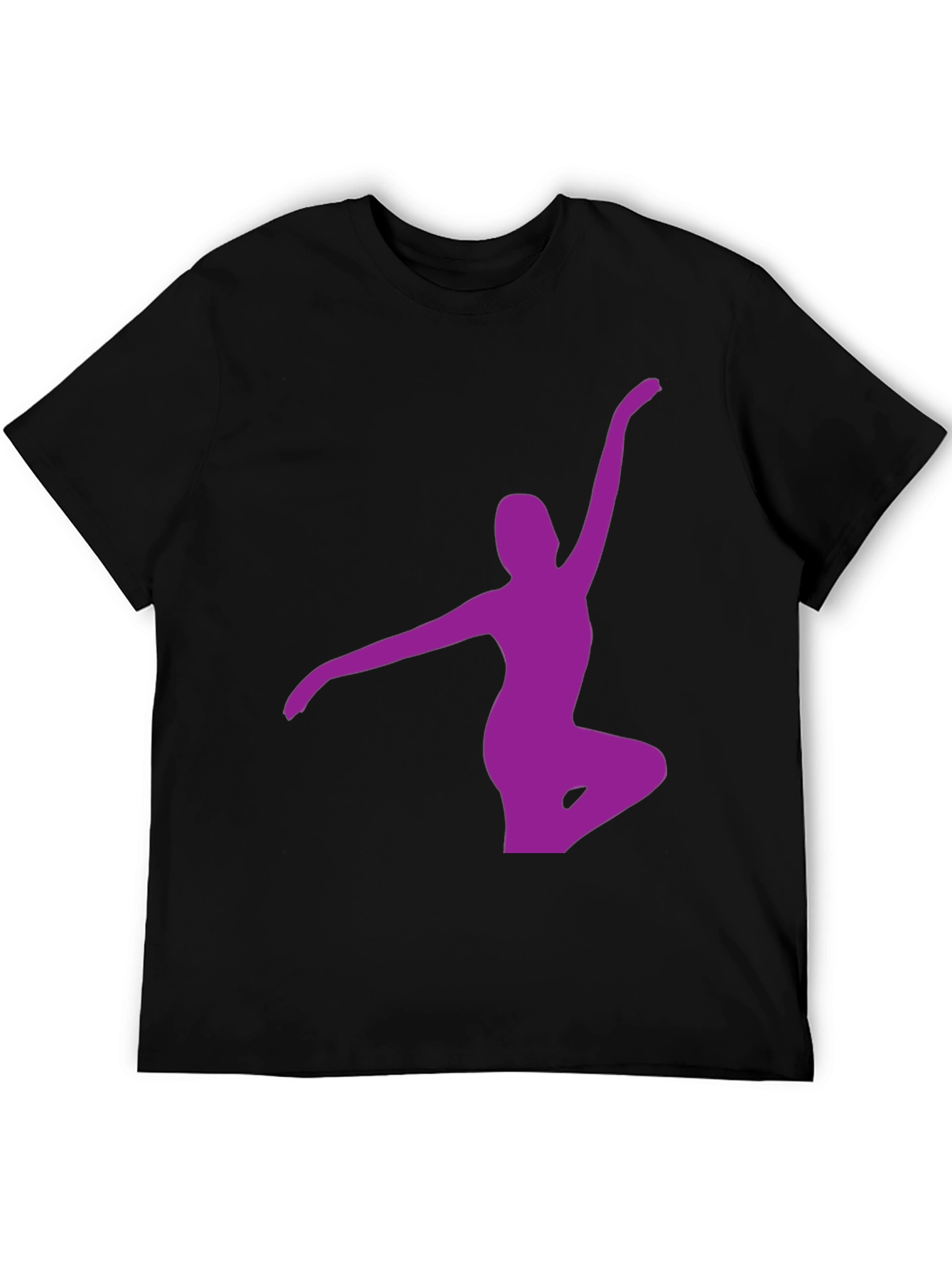 Black T-Shirt with Purple Ballerina Design