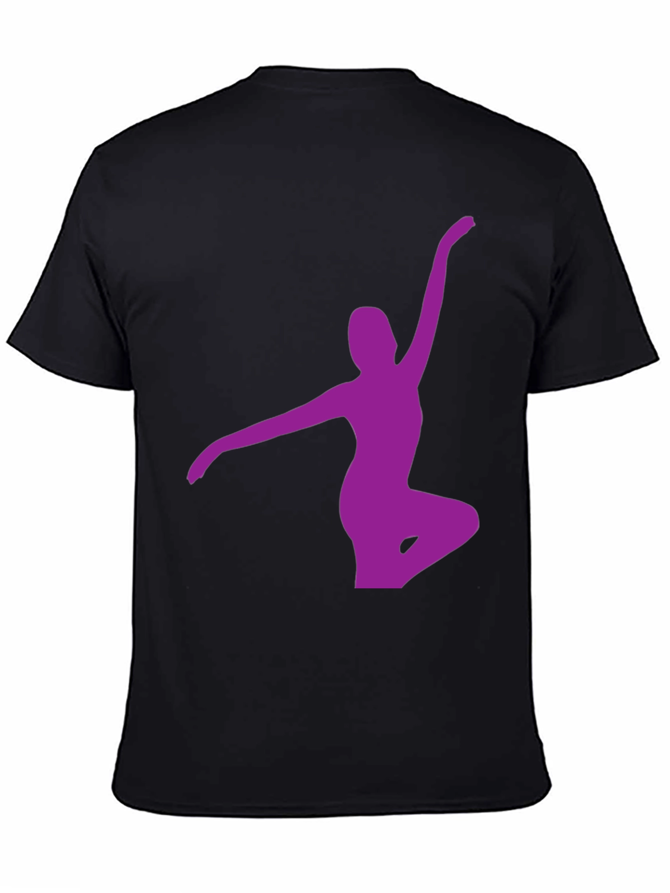 Black T-Shirt with Purple Ballerina Design
