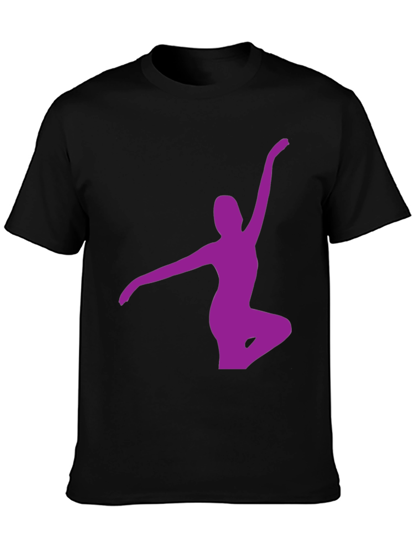 Black T-Shirt with Purple Ballerina Design