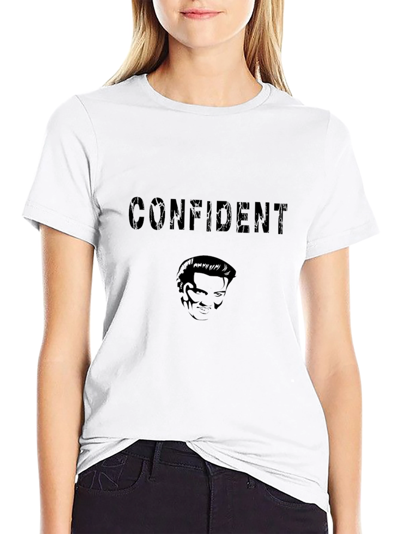 Confident Graphic Print Crew Neck T-Shirt