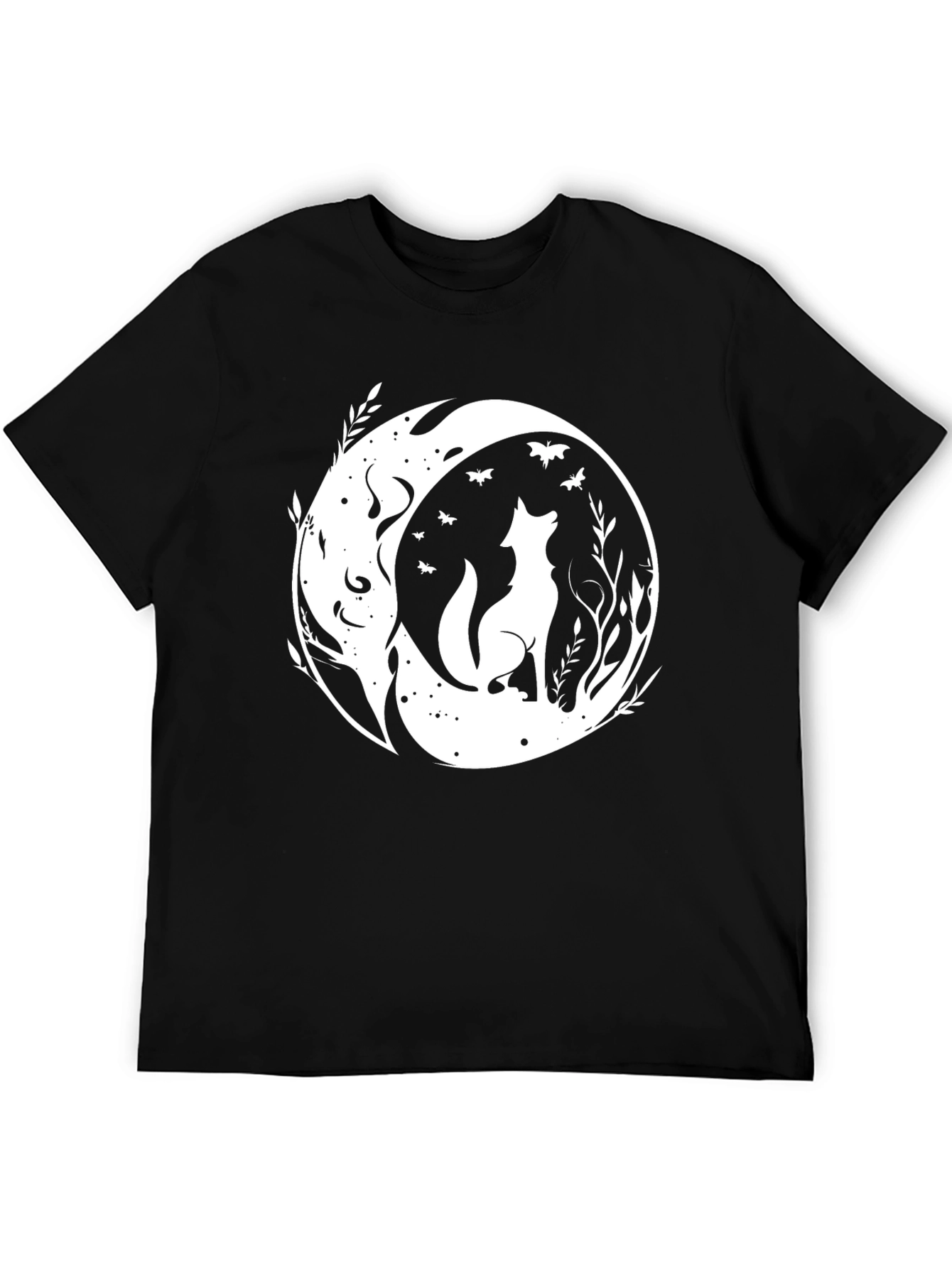 Wolf Moon Graphic Tee - Black Cotton Comfort